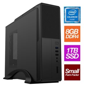 Small Form Factor – Intel G5905 Dual Core 2 Thread 3.50GHz, 8GB RAM, 1TB SSD, No Optical, Small Foot Print for Home or Office Use – Pre-Built PC