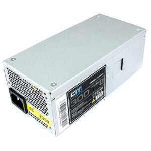 CIT 300W TFX-300W Silver Coating Power Supply, Low Noise 8cm Fan with intelligent fan speed control, Support standard TFX form factor