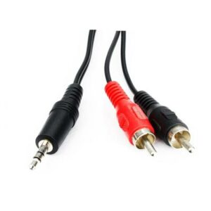 3.5mm (M) Stereo Jack to 2 x RCA Plug (M + M) 3m Black OEM Cable