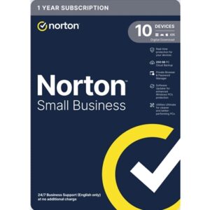 Norton Small Business, Antivirus Software, 10 Devices, 1-year Subscription, Includes 250GB of Cloud Storage, Dark Web Monitoring, Private Browser, 24/7 Business Support, Activation Code by email – ESD